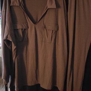 Fashion Nova Men's Casual Brown Button Down Shirt